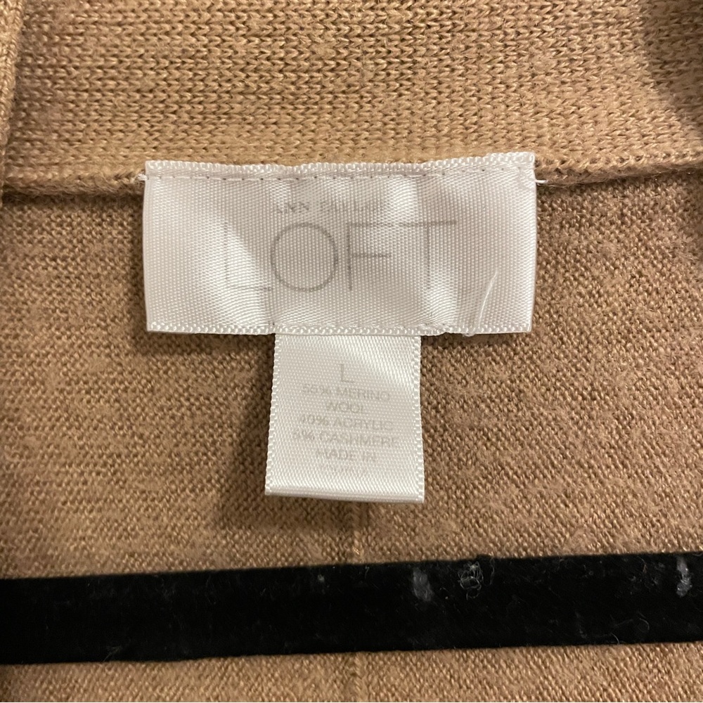 Ann Taylor Loft Open Front Camel Color Wool Cardi… - image 6